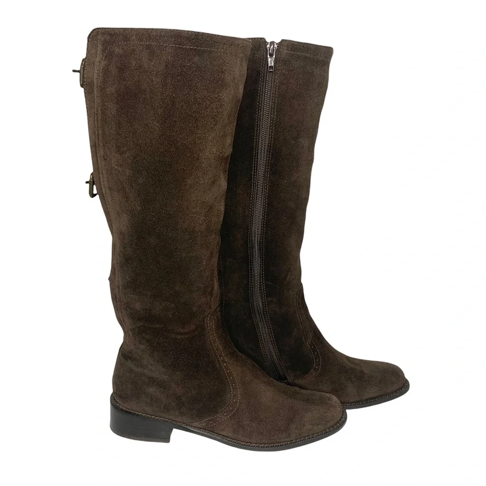 VANELI Suede Buckle Back Long Boots Sz 6
